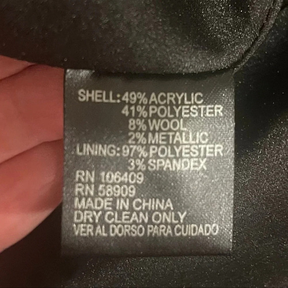 Gianni Bini Wool Blend Damask White and Black Woven Midi Skirt - Picture 9 of 11